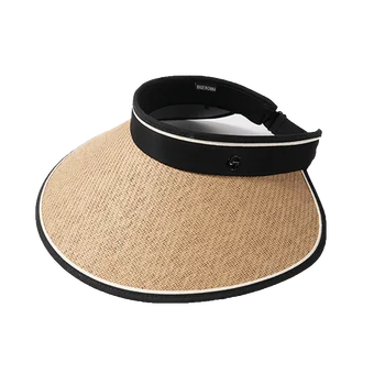 Летняя солнцезащитная шляпа с защитой от ультрафиолета с широкими полями, женская солнцезащитная шляпа, Солнцезащитная соломенная шляпа, закрывающая лицо, складная соломенная шляпа