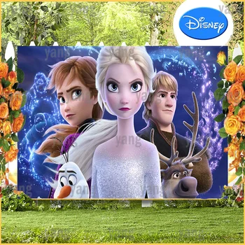 Disney Frozen Custom Sven Kristoff Princess Anna Magic Elsa Birthday Party Cute Decoration Background Фон для фотосъемки