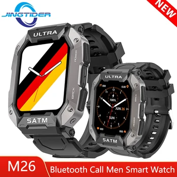 JingTider M26 Прочные уличные смарт-часы для мужчин IP68 Водонепроницаемый Bluetooth Вызов Смарт-часы для фитнеса 120 + спортивных режимов длительного ожидания