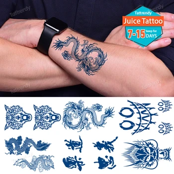 Водостойкие наклейки с татуировками Juice Ink, маленькие татуировки, Временная наклейка для боди-арта для мужчин и женщин, реалистичные сексуальные татуировки на рукаве руки