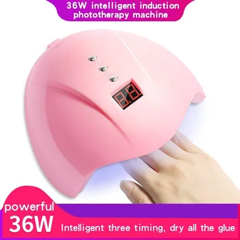 Интеллектуальная индукционная лампа для ногтей 36 Вт, быстросохнущая, с тремя передачами синхронизации, USB-лампа для выпечки лака для ногтей с экраном дисплея