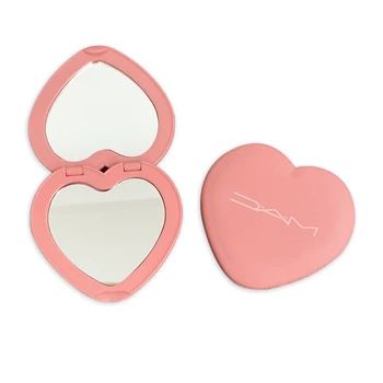 Популярное ручное зеркало в форме сердца с качественным резиновым покрытием, симпатичное фирменное зеркало для макияжа