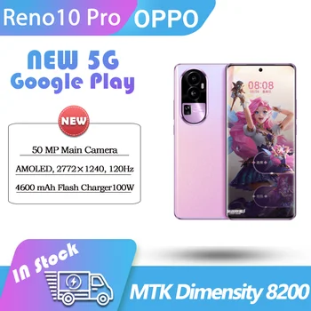 НОВЫЙ OPPO Reno10 Pro 5G Dimensity 8200 6,74 AMOLED 120 Гц 100 Вт Флэш-зарядка для смартфона Google Play NFC OTA ColorOS 13