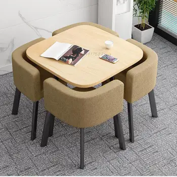 Можно получить современный простой обеденный стол для дома, небольшой квартиры, Обеденный стол, стол для переговоров и стул в магазине розничной торговли